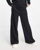 Chelsea Peers Chelsea Peers high waist wide leg sweatpants with woven logo tab in black - 1