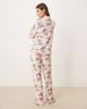 Chelsea Peers Chelsea Peers leopard summer print jersey camp collar pajama set in pink - 2
