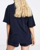 Chelsea Peers Chelsea Peers oversized utility style shirt and short set in navy - 2