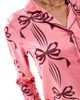 Chelsea Peers Chelsea Peers satin long sleeve revere pajama set in bow print-pink - 4