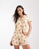 Chelsea Peers Chelsea Peers short sleeve jersey camp collar shirt and shorts pj set in multi lobster print - 1