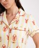 Chelsea Peers Chelsea Peers short sleeve jersey camp collar shirt and shorts pj set in multi lobster print - 2