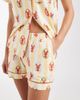 Chelsea Peers Chelsea Peers short sleeve jersey camp collar shirt and shorts pj set in multi lobster print - 3