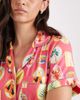 Chelsea Peers Chelsea Peers short sleeve jersey camp collar shirt and shorts set in multi tropical print-pink - 3