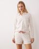 Chelsea Peers Chelsea Peers suits of cards long sleeve rugby top and shorts pajama set in white - 2