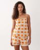Chelsea Peers Chelsea Peers sunshine grid ruched cami top with button side shorts sleepwear set in multi - 1