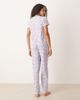 Chelsea Peers Chelsea Peers t-shirt with straight leg pants pajama set in lilac martini and olives striped print-Purple - 2