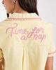 Chelsea Peers Chelsea Peers time for a nap embroidered short sleeve button up shirt and shorts sleepwear set in yellow-pink - 2