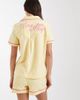 Chelsea Peers Chelsea Peers time for a nap embroidered short sleeve button up shirt and shorts sleepwear set in yellow-pink - 4