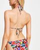 Chelsea Peers Chelsea Peers triangle bikini top in black bold floral print-Pink - 3
