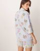 Chelsea Peers Chelsea Peers tropical line drawing striped print short sleeve sleepwear set in multi - 4