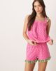 Chelsea Peers Chelsea Peers watermelon polka dots ruffle trim swing tank top and ruffle trim shorts sleepwear set in pink - 1