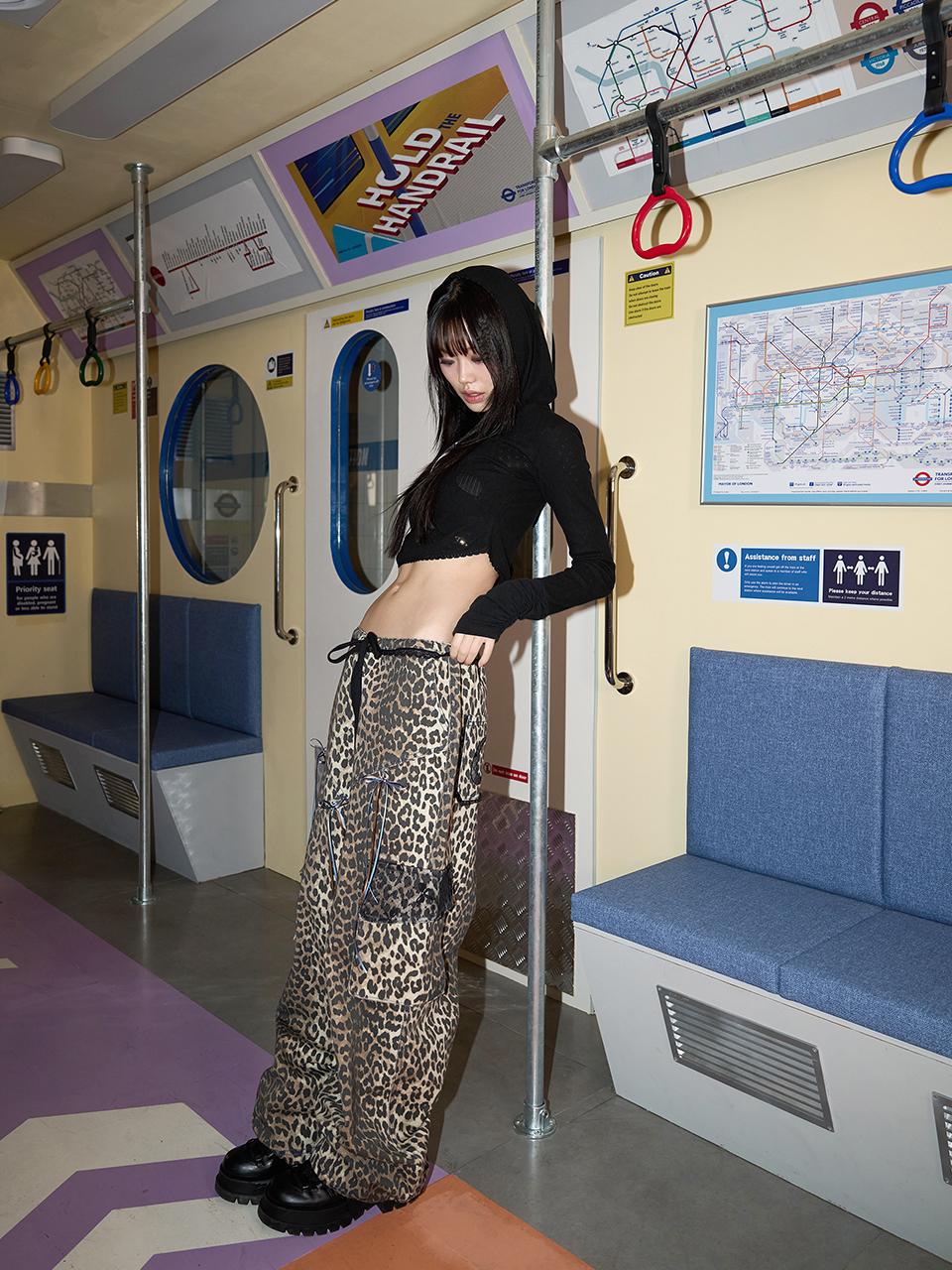 cherryquiri Print Lace Cargo Pants [Brown]