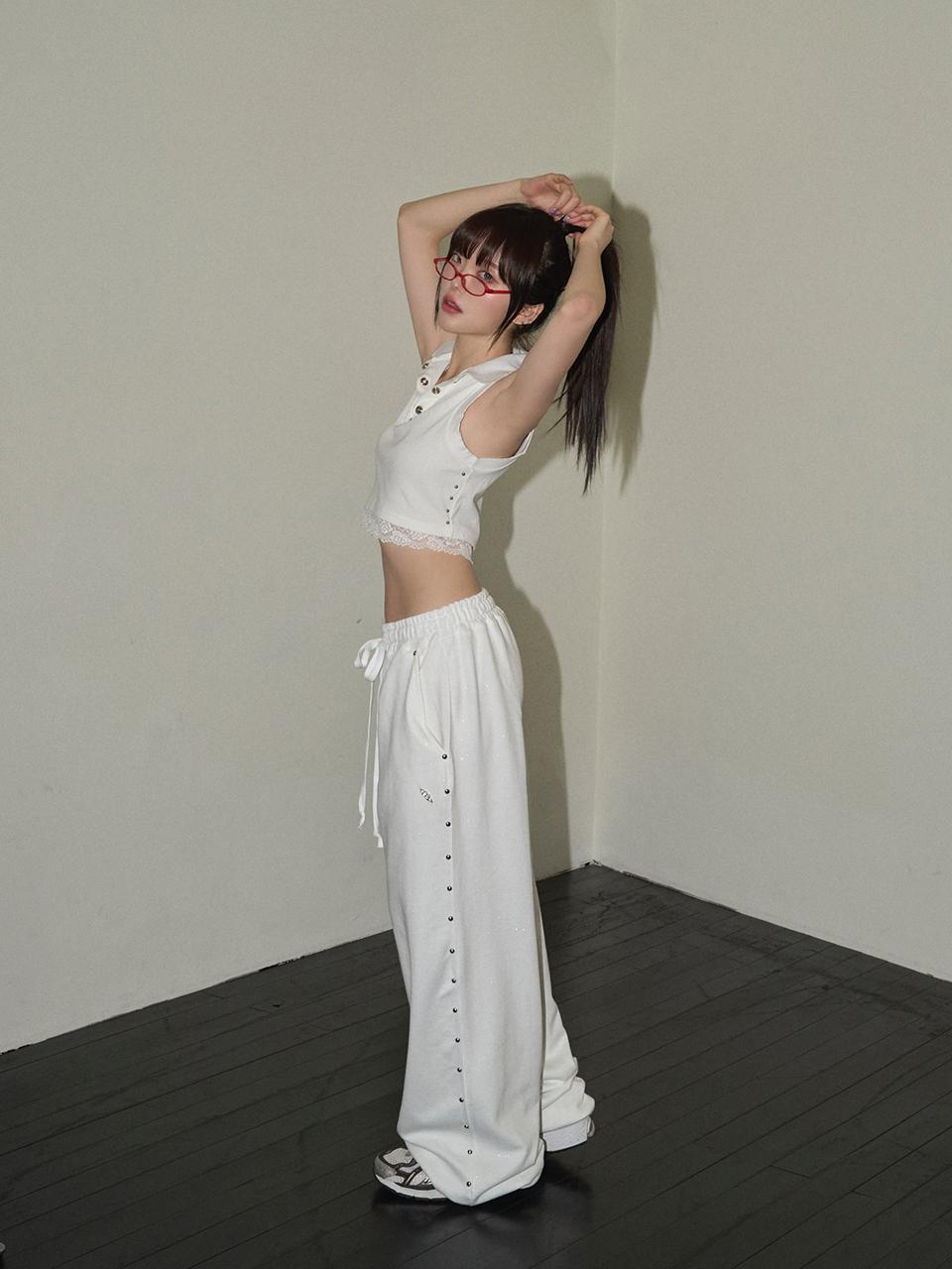 cherryquiri Stud Twinkle Loose Fit Jogger Pants