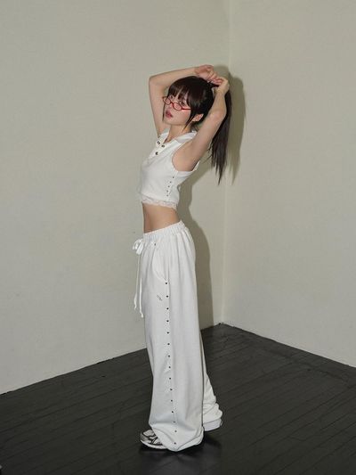 cherryquiri Stud Twinkle Loose Fit Jogger Pants