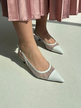 CHERTOI SEOUL Coco Mesh Slingback_White