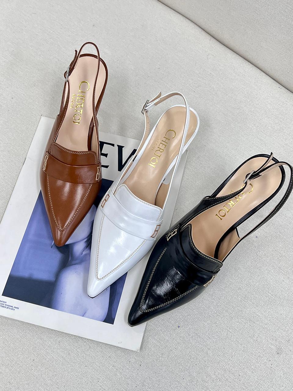 CHERTOI SEOUL Stitches Loafer Slingback