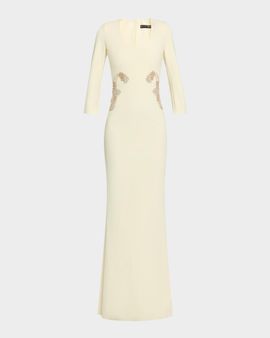 Chiara Boni La Petite Robe Addie Embellished Column Gown