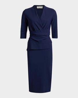 Chiara Boni La Petite Robe Agusia Surplice Cocktail Midi Dress