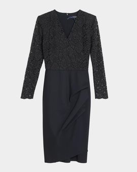 Chiara Boni La Petite Robe Bodycon Ruffle Lace Knee-Length Dress