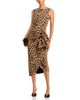 Chiara Boni La Petite Robe Chiara Boni La Petite Robe Asymmetrical Drape Leopard Print Midi Dress - 2