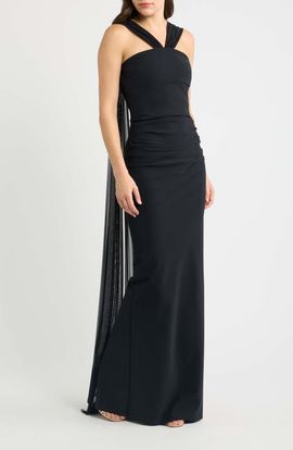 Chiara Boni La Petite Robe Chiara Boni La Petite Robe Eridani Illusion Cape Gown