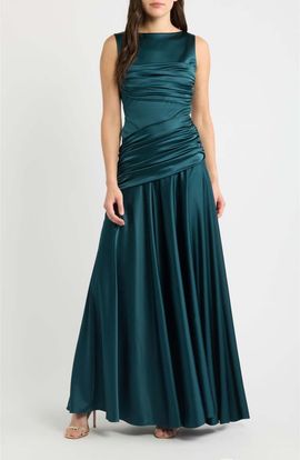 Chiara Boni La Petite Robe Chiara Boni La Petite Robe Raula Ruched Satin Gown