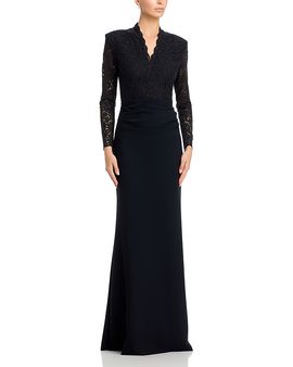 Chiara Boni La Petite Robe Chiara Boni La Petite Robe Tilia Long Sleeve Lace Gown