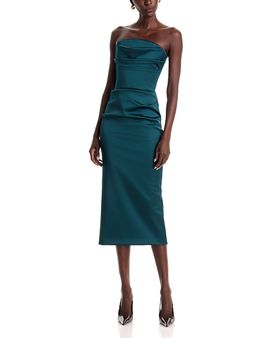 Chiara Boni La Petite Robe Chiara Boni La Petite Robe Voca Strapless Satin Dress