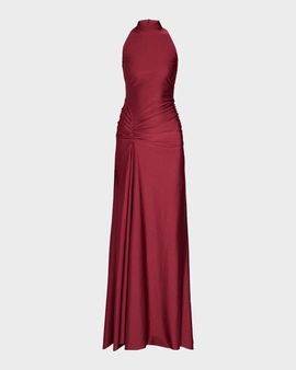 Chiara Boni La Petite Robe Draped Mock-Neck Column Gown