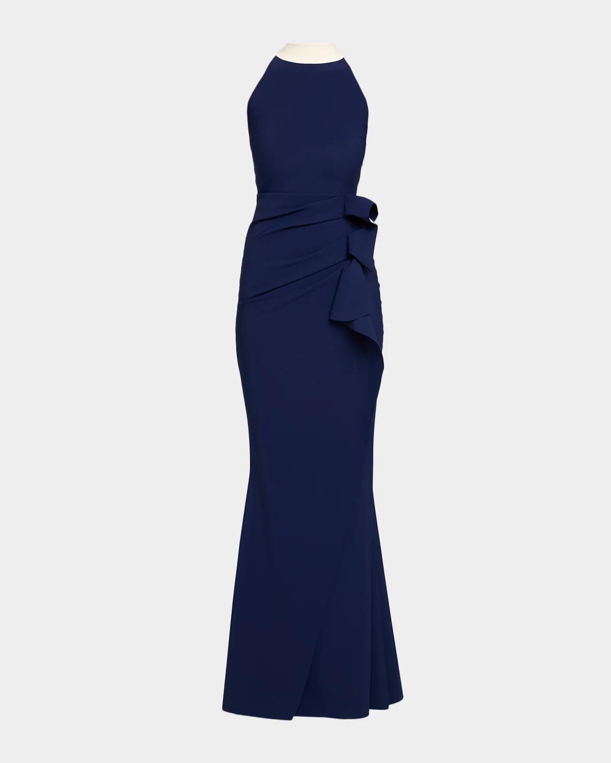 Chiara Boni La Petite Robe Gudrum Draped Jersey Mermaid Gown