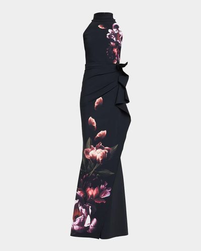 Chiara Boni La Petite Robe Gudrum Floral Trumpet Gown