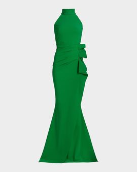Chiara Boni La Petite Robe Gudrum Halter Ruffle Gown