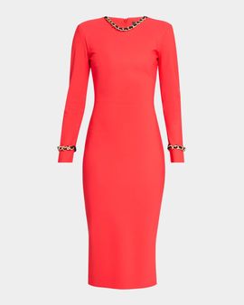 Chiara Boni La Petite Robe Klara Chain-Trim Bodycon Midi Dress