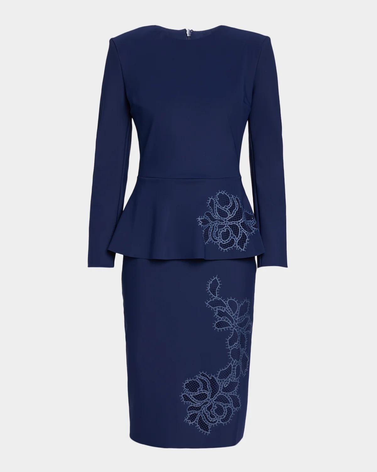 Chiara Boni La Petite Robe Medarialumi Floral Peplum Midi Dress