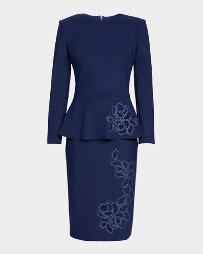 Chiara Boni La Petite Robe Medarialumi Floral Peplum Midi Dress