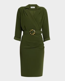 Chiara Boni La Petite Robe Minao Belted Faux-Wrap Dress