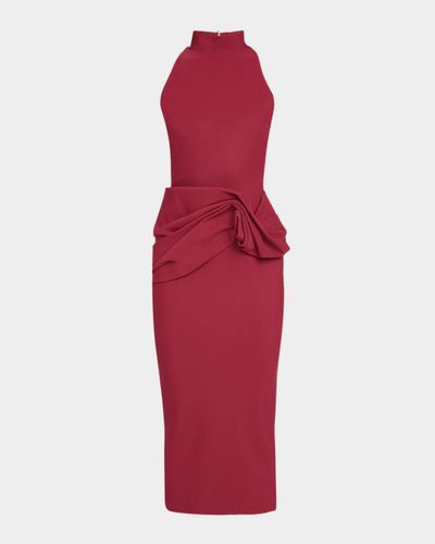 Chiara Boni La Petite Robe Morpheus Ruffle Mock-Neck Midi Dress