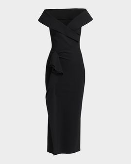 Chiara Boni La Petite Robe Norshana Portrait-Neck Cocktail Dress