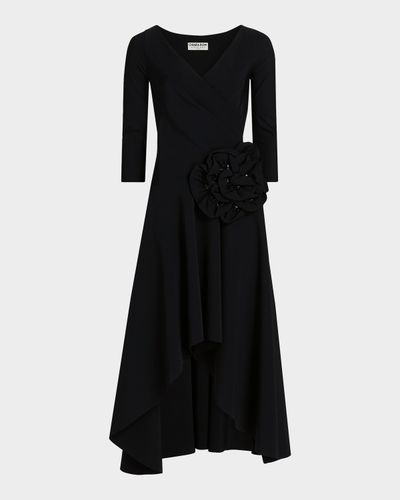 Chiara Boni La Petite Robe Rahim Sequin Rosette High-Low Midi Dress