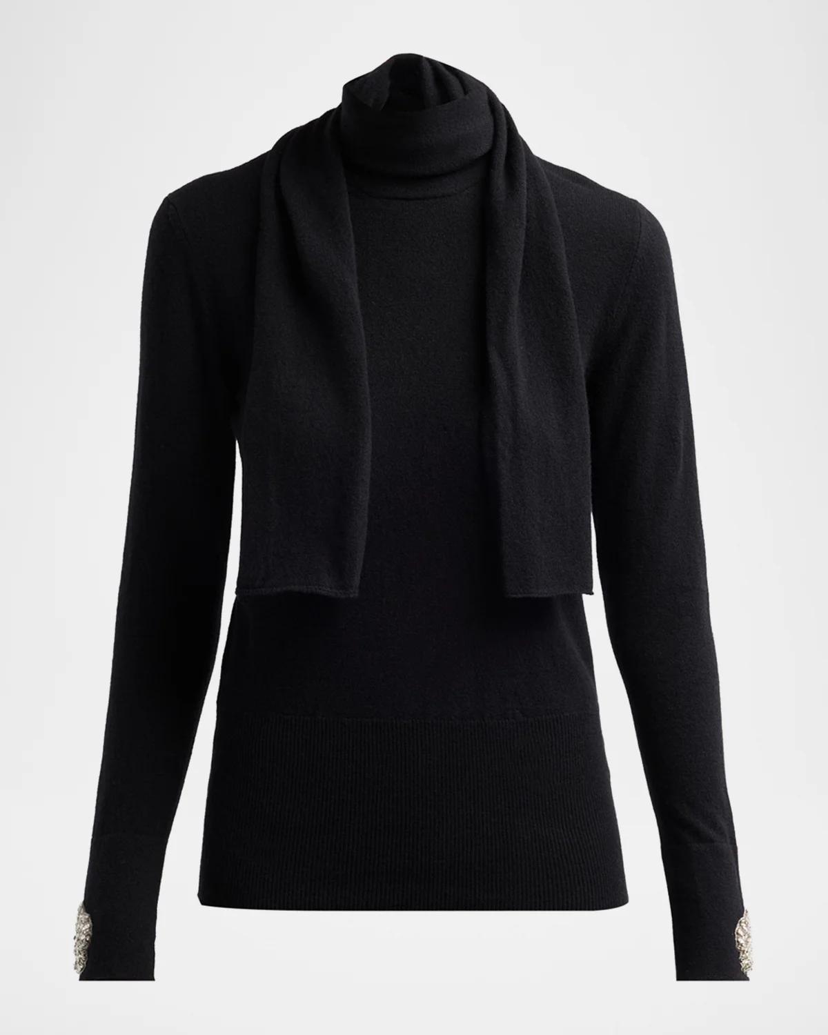 Chiara Boni La Petite Robe Reum Scarf Turtleneck Sweater