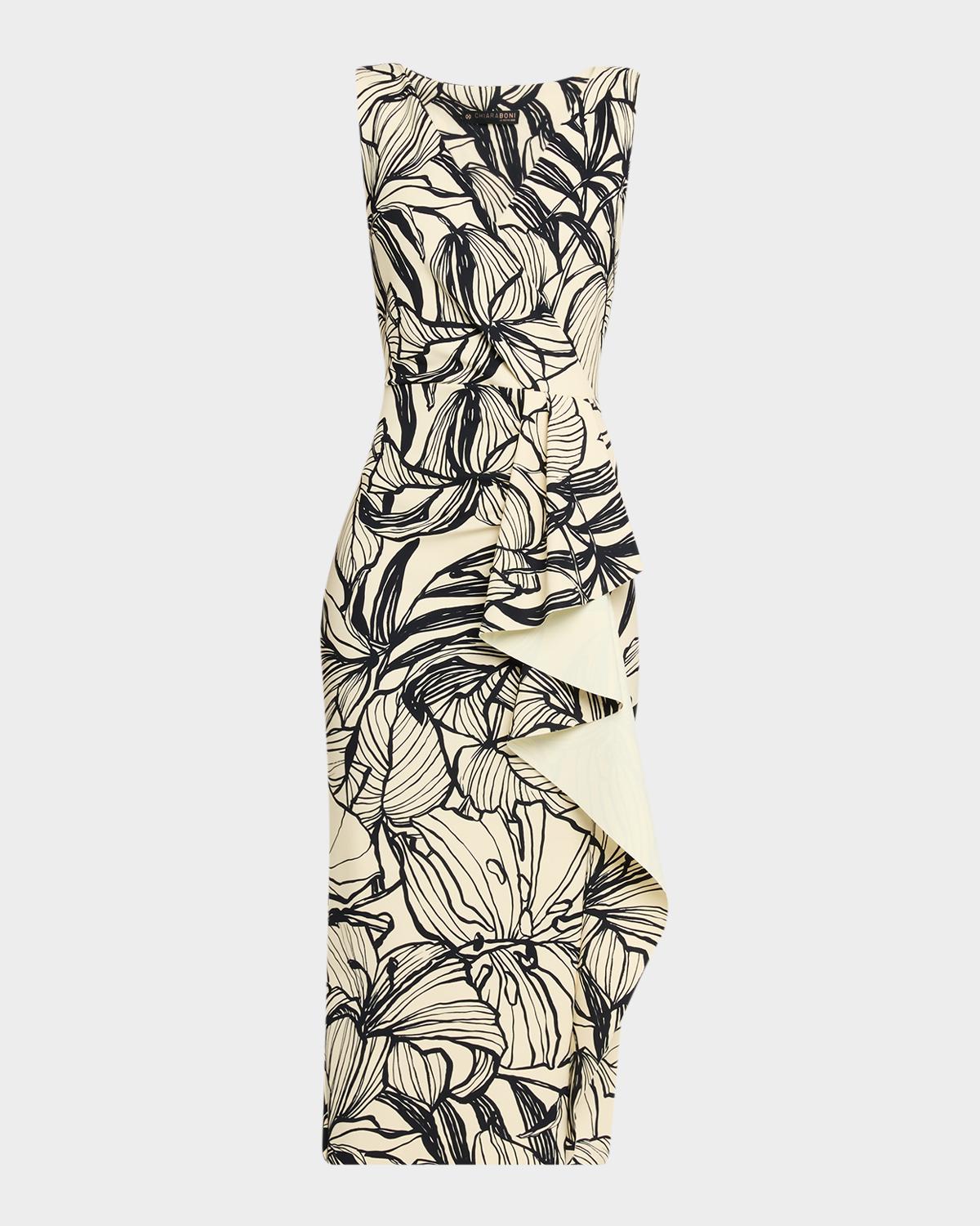 Chiara Boni La Petite Robe Sayon Botanical-Print Bodycon Midi Dress