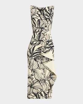 Chiara Boni La Petite Robe Sayon Botanical-Print Bodycon Midi Dress