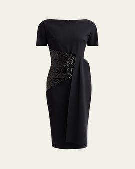 Chiara Boni La Petite Robe Sedva Sequin-Embellished Sheath Midi Dress