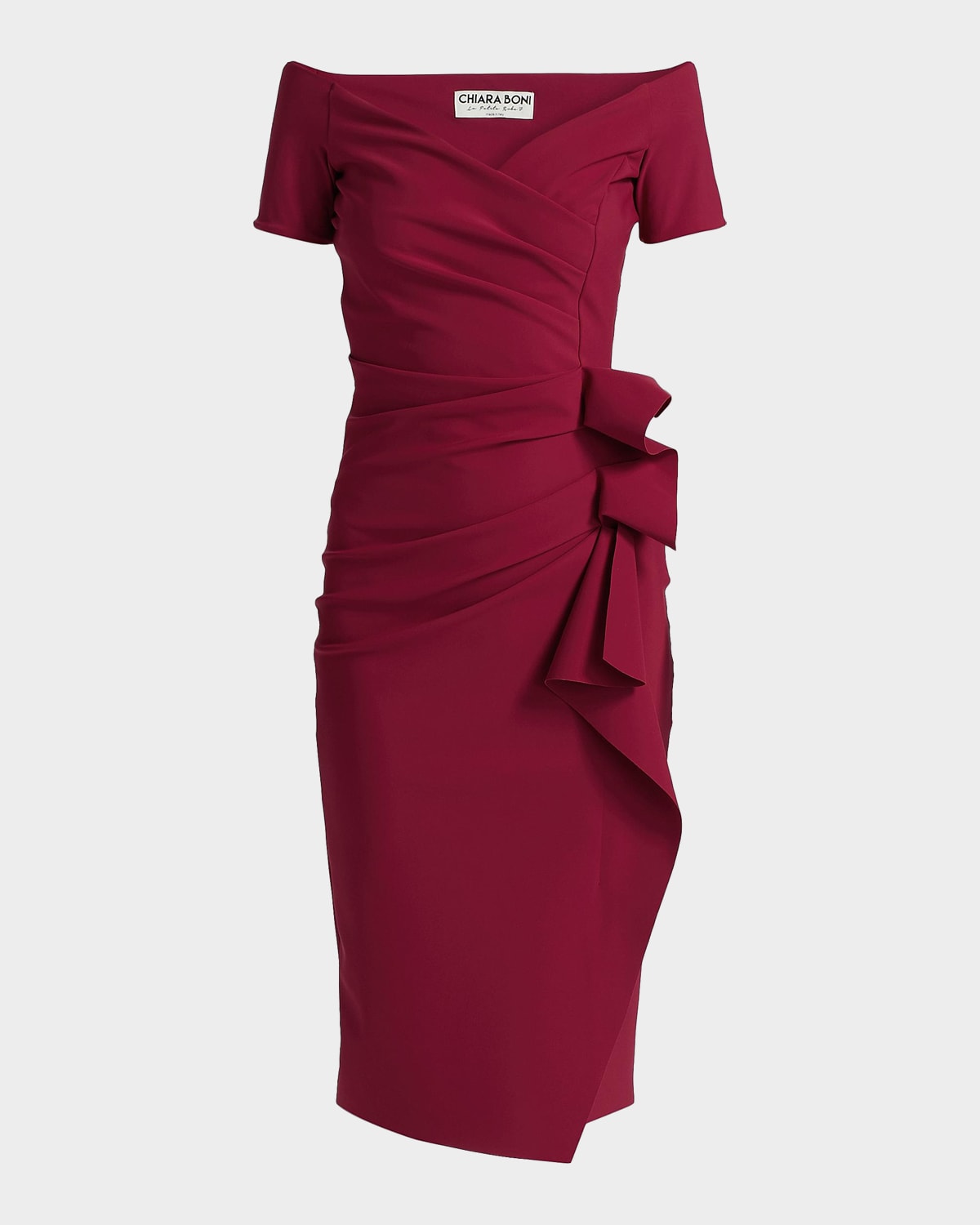 Chiara Boni La Petite Robe Silveria Draped Off-The-Shoulder Sheath Dress