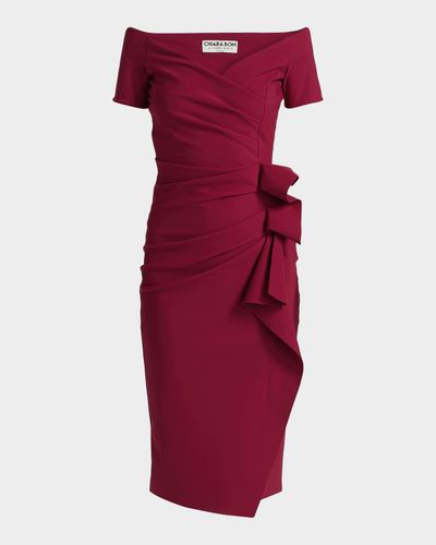 Chiara Boni La Petite Robe Silveria Draped Off-The-Shoulder Sheath Dress