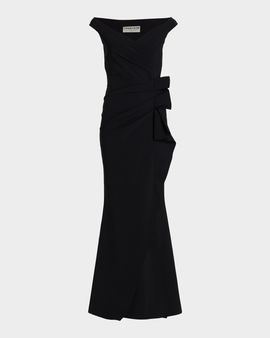 Chiara Boni La Petite Robe Silveria Ruffle Peplum Maxi Gown