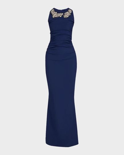 Chiara Boni La Petite Robe Sleeveless Applique Mermaid Gown