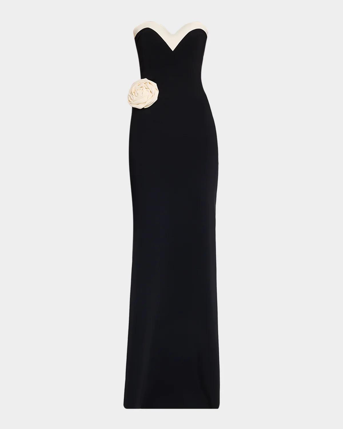 Chiara Boni La Petite Robe Strapless Sweetheart Rosette Gown