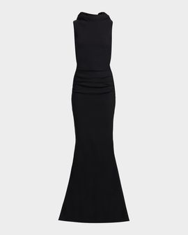 Chiara Boni La Petite Robe Taniko Embellished Low-Back Jersey Gown